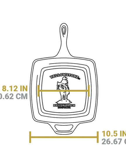 Chảo Nướng Gang Vuông Lodge L8SGPYW Yellowstone Cowboy 26.7 cm
