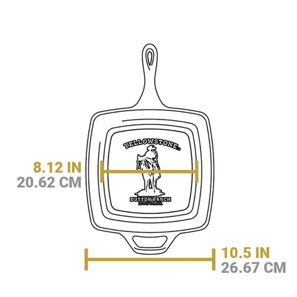 Chảo Nướng Gang Vuông Lodge L8SGPYW Yellowstone Cowboy 26.7 cm