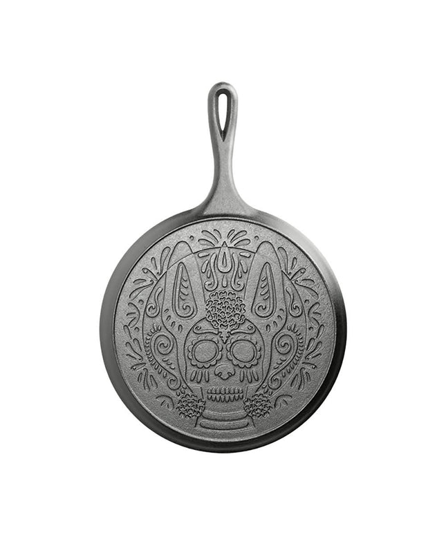 Vỉ Nướng Gang Lodge Day of the Dead L9OGXLL Tròn 27 cm Họa Tiết Xolo Sugar Skull