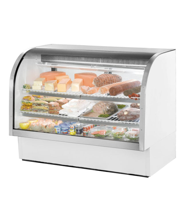 Tủ mát trưng bày thịt nguội kính cong trắng True TCGG-60-HC-LD 153 cm