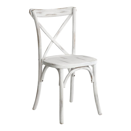 Ghế tiệc Lancaster bàn & Seating Vineyard Rustic trắng gỗ Cross Back ghế