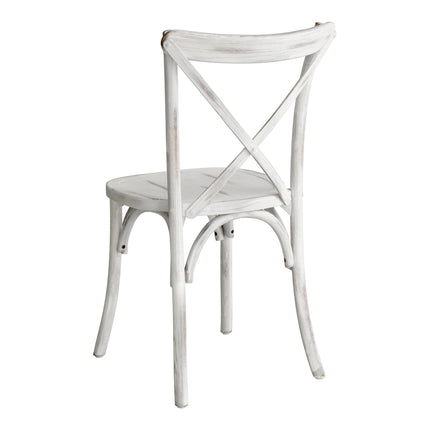 Ghế tiệc Lancaster bàn & Seating Vineyard Rustic trắng gỗ Cross Back ghế