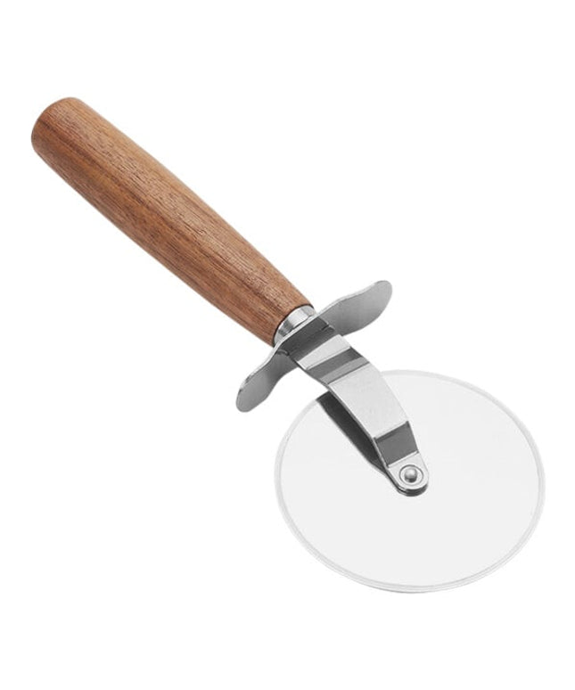 Dao lăn cắt pizza thép không gỉ tay cầm gỗ keo American Metalcraft 9 cm PCA3