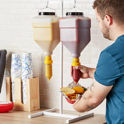 Bộ bình phân phối gia vị Asept 2 chi tiết chai treo 5 lít kèm vòi bóp và chân đế