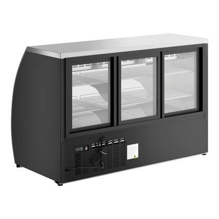 Tủ mát trưng bày thịt nguội Avantco DLC64-HC-B 162,6 cm đen kính cong làm lạnh tủ trưng bày thịt nguội