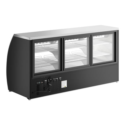 Tủ mát trưng bày thịt nguội kính cong màu đen Avantco DLC82-HC-B 208 cm