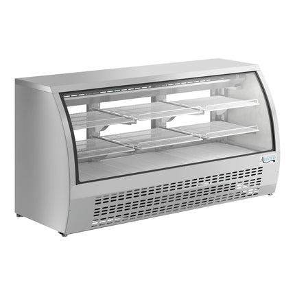 Tủ trưng bày lạnh kính cong thép không gỉ Avantco DLC82-HC-S 208 cm