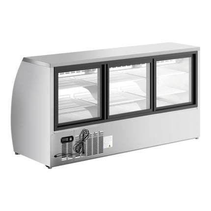 Tủ trưng bày lạnh kính cong thép không gỉ Avantco DLC82-HC-S 208 cm