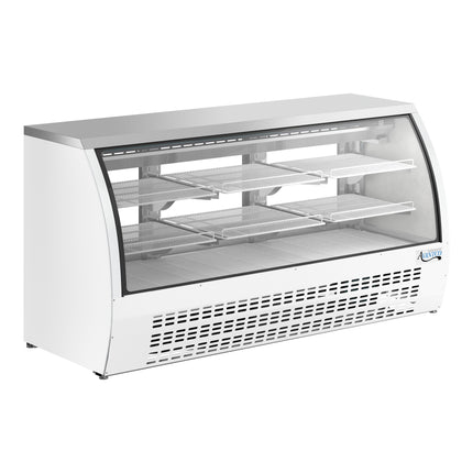 Tủ trưng bày deli lạnh Avantco DLC82-HC-W kính cong màu trắng 208 cm