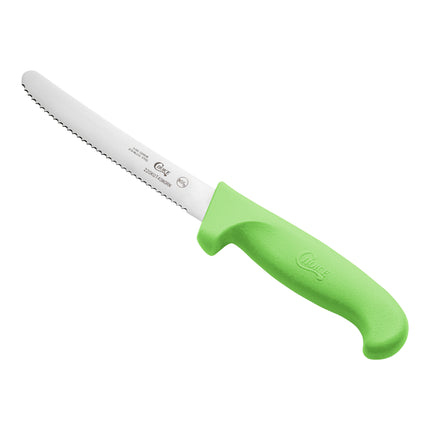 Dao đa dụng / dao bar lưỡi răng cưa Choice 11,4 cm cán xanh lá neon