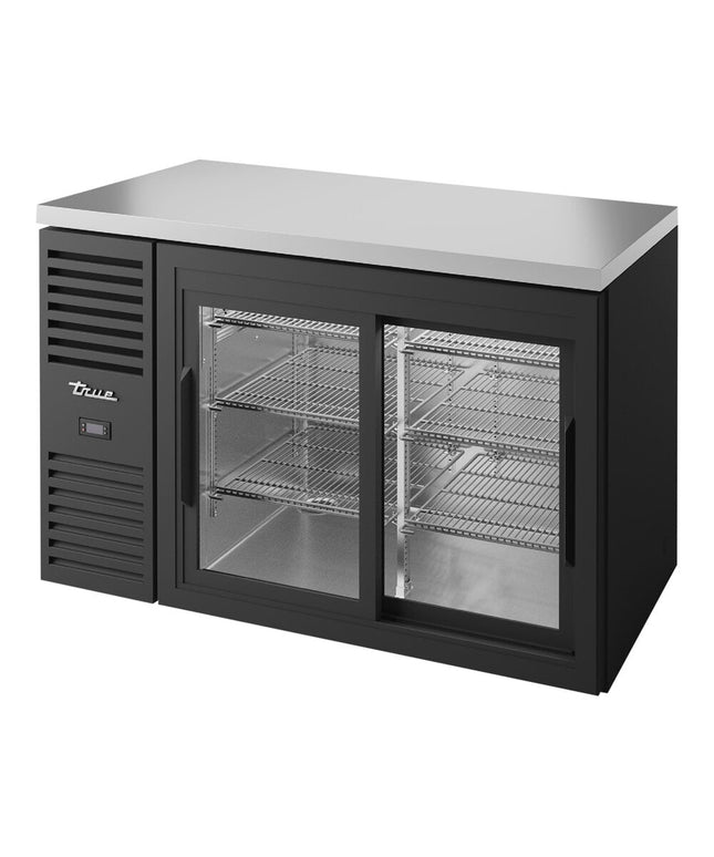 Tủ mát quầy bar cửa kính trượt hẹp True TBR52-RISZ1-L-B-11-1 132 cm, đen, đèn LED