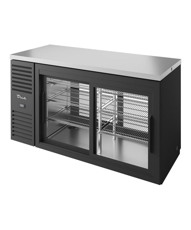 Tủ mát quầy bar True TBR60-PTSZ1-L-B-11-11-1 152,4 cm đen cửa kính trượt Pass-Through với LED Lighting