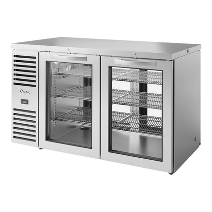 Tủ mát quầy bar cửa kính thông hai mặt đèn LED True TBR60-PTSZ1-L-S-GG-GG-1 152 cm - Inox