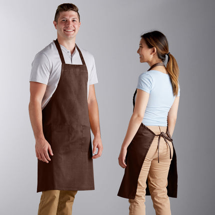 Tạp dề yếm 2 túi pha polyester-cotton màu nâu Choice 86,4 x 76,2 cm