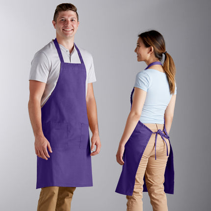 Tạp dề yếm 2 túi pha polyester-cotton màu tím sáng Choice