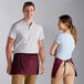 Tạp dề nửa eo pha polyester-cotton màu đỏ mận Choice