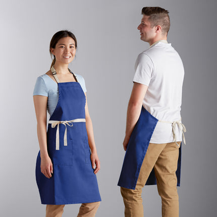 Tạp dề yếm 2 túi pha polyester-cotton điều chỉnh màu xanh royal Choice 81,3 x 76,2 cm