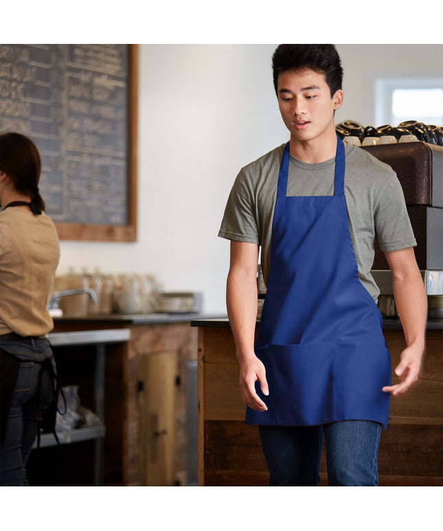 Tạp dề yếm 3 túi pha polyester-cotton màu xanh royal Choice
