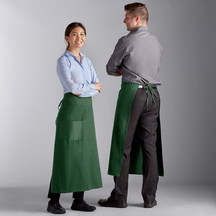 Tạp dề bistro vải poly-cotton tiêu chuẩn Choice xanh lá đậm, 1 túi