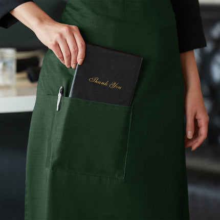 Tạp dề bistro vải poly-cotton tiêu chuẩn Choice xanh lá đậm, 1 túi