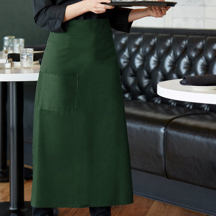 Tạp dề bistro vải poly-cotton tiêu chuẩn Choice xanh lá đậm, 1 túi