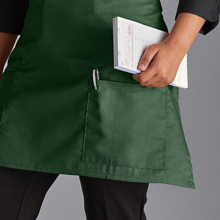 Tạp dề nửa bistro 2 túi pha polyester-cotton màu xanh rêu Choice 45,7 x 76,2 cm