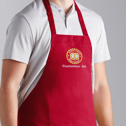 Tạp dề yếm 3 túi pha polyester-cotton màu đỏ Choice