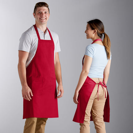 Tạp dề yếm 2 túi pha polyester-cotton màu đỏ Choice 86,4 x 76,2 cm