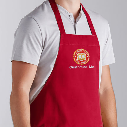Tạp dề yếm 2 túi pha polyester-cotton màu đỏ Choice 86,4 x 76,2 cm