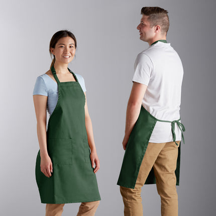 Tạp dề yếm vải poly-cotton điều chỉnh được Choice xanh lá đậm, 2 túi