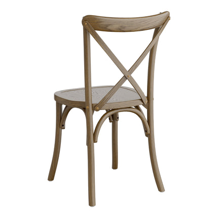 Ghế gỗ lưng chéo Lancaster Table & Seating Vineyard nâu whiskey