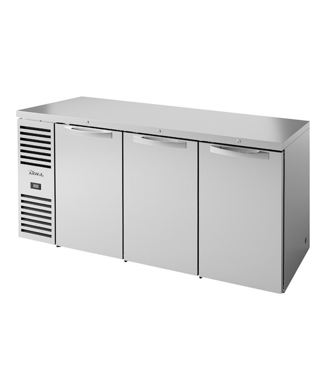 Tủ mát quầy bar thép không gỉ True TBR72-RISZ1-L-S-SSS-1 183 cm, 3 cửa đặc, đèn LED