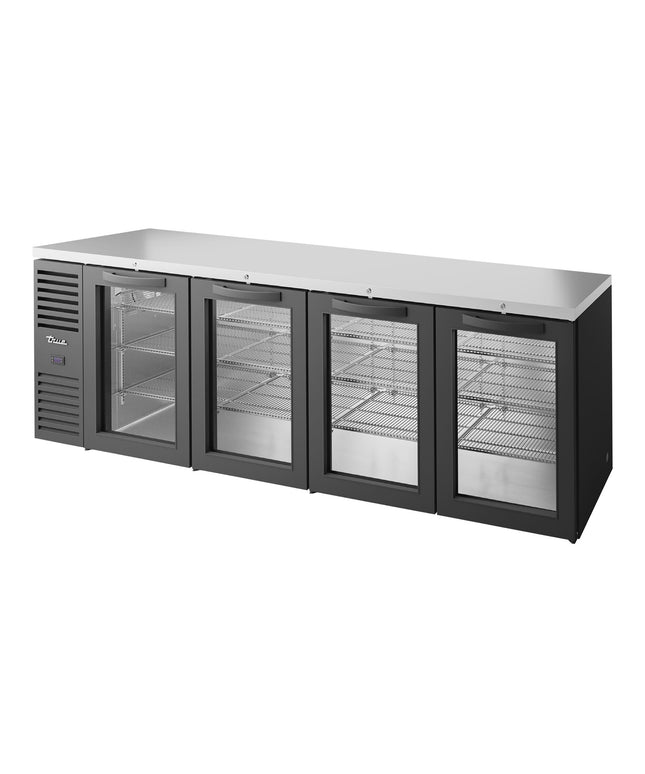 Tủ mát quầy bar True TBR108-RISZ1-L-B-GGGG-1 274,3 cm đen cửa kính quầy bar LED chiếu sáng
