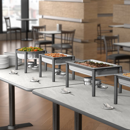 Bộ nồi hâm buffet gang rèn trụ Acopa 7,6 lít full-size nắp và tay cầm thép không gỉ