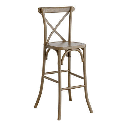 Ghế bar gỗ lưng chéo Lancaster Table & Seating Vineyard màu nâu whiskey
