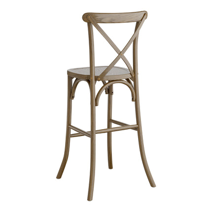 Ghế bar gỗ lưng chéo Lancaster Table & Seating Vineyard màu nâu whiskey