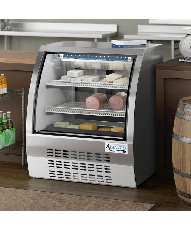 Tủ trưng bày deli lạnh kính cong Avantco DLC36-HC-S 92 cm, thép không gỉ