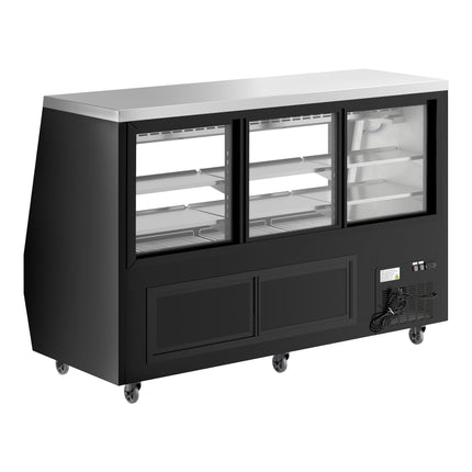 Tủ mát trưng bày deli kính vuông Avantco DDLC-84-B màu đen hai công năng 213 cm
