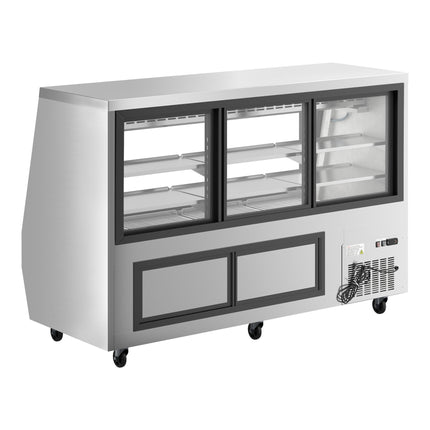 Tủ mát deli hai công dụng kính vuông thép không gỉ Avantco DDLC-84-S 213 cm