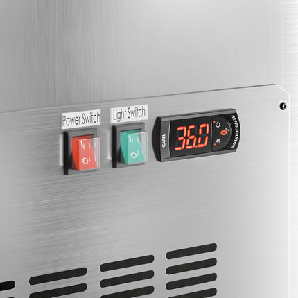 Tủ mát deli hai công dụng kính vuông thép không gỉ Avantco DDLC-84-S 213 cm