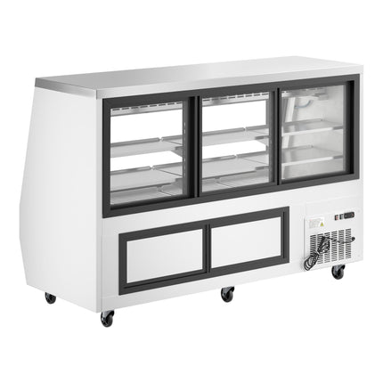 Tủ mát trưng bày deli kính vuông Avantco DDLC-84-W màu trắng hai công năng 213 cm