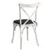 Ghế Lancaster Table & Seating Vineyard gỗ trắng mộc mạc lưng chéo kèm đệm vải lanh đen 2,5 cm