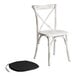 Ghế Lancaster Table & Seating Vineyard gỗ trắng mộc mạc lưng chéo kèm đệm vải lanh đen 2,5 cm