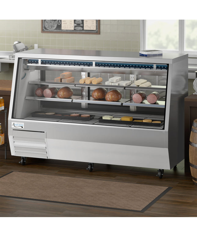 Tủ mát deli hai công dụng kính vuông thép không gỉ Avantco DDLC-84-S 213 cm