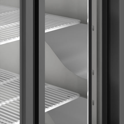 Tủ mát trưng bày thịt nguội kính cong màu đen Avantco DLC82-HC-B 208 cm