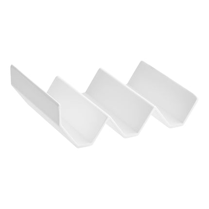 Giá đỡ taco melamine Elite Global Solutions Zen JW322 3 khe màu trắng zig zag 16,5 x 13 x 5,7 cm - Thùng 6 cái