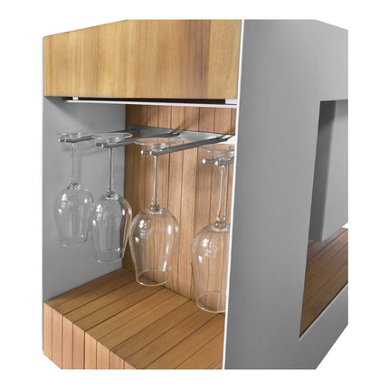 Quầy bar / bàn phụ di động ngoài trời Astella INDU-BAR ISLE trắng