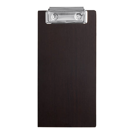 Kẹp thực đơn / bìa hóa đơn Choice màu gỗ sẫm có kẹp 10 x 20 cm