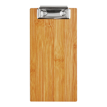 Kẹp thực đơn / bìa hóa đơn Choice màu gỗ tự nhiên có kẹp 10 x 20 cm