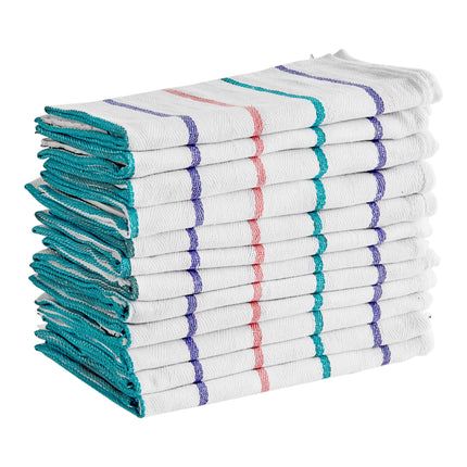 Khăn bếp polyester cotton sọc nhiều màu Chef Revival 71,1 x 50,8 cm - Gói 12 cái